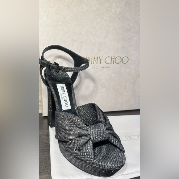 💰⬇️ JIMMY CHOO
Heloise Glitter Knot Platform heel
Women’s size EU 39 - Picture 6 of 14